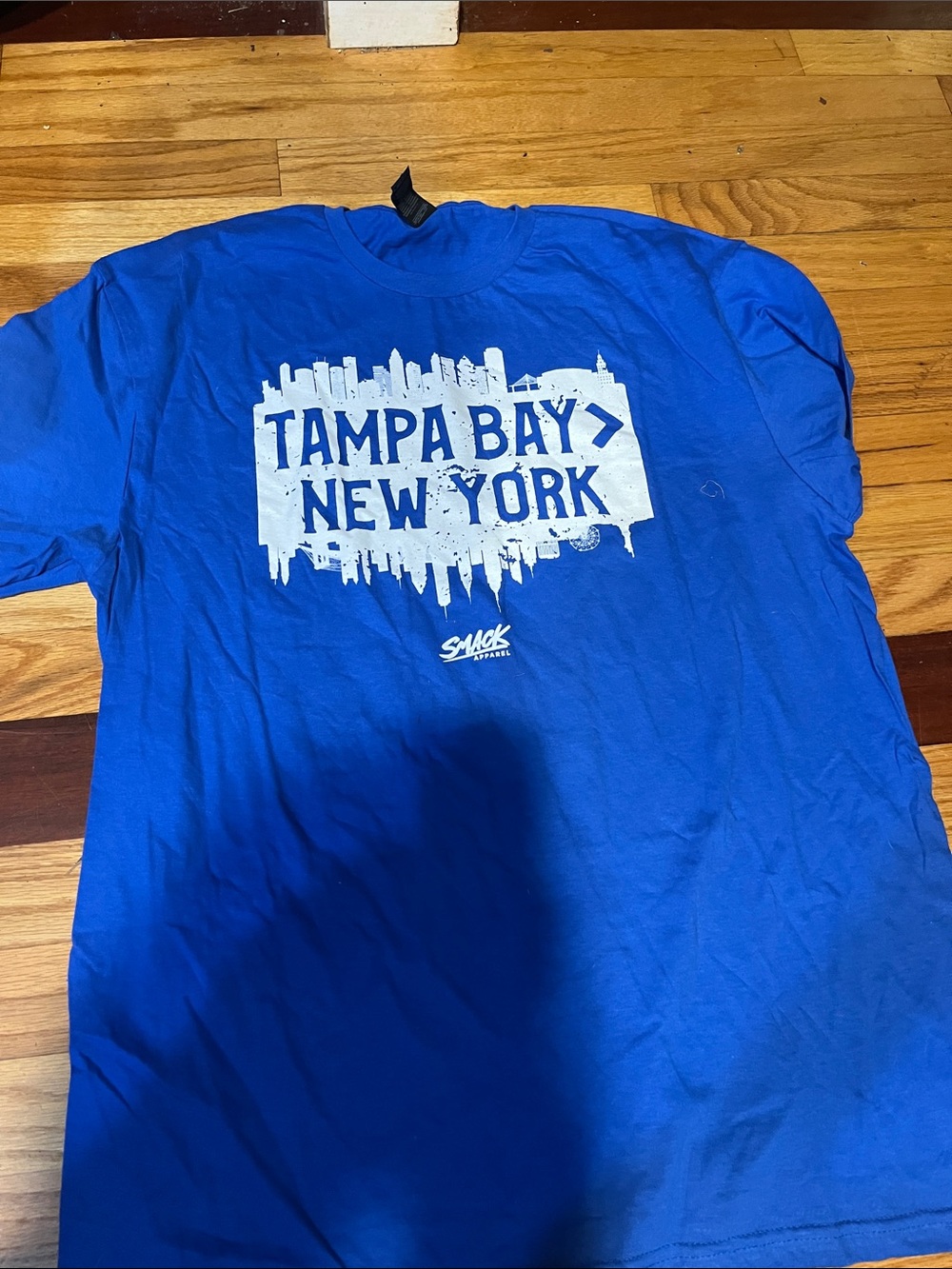 Gildan Royal Blue 'Tampa Bay > New York' Graphic Tee